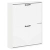 vidaXL Mobiletto per Scarpe da Muro HOORN 71 x 17 x 86 cm Bianco