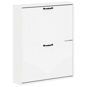 vidaXL Mobiletto per Scarpe da Muro HOORN 71 x 17 x 86 cm Bianco