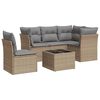 vidaXL Set Divano da Giardino 6 pz con Cuscini Beige in Polyrattan
