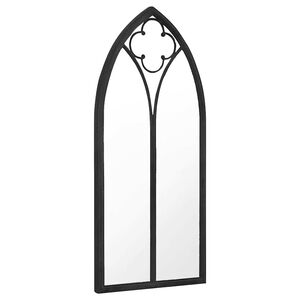 vidaXL Specchio da Giardino Nero 100x45 cm in Ferro per Uso Esterno