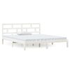 vidaXL Giroletto Bianco 135x190 cm Double in legno Massello