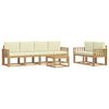 vidaXL Set di divani da esterno con cuscino 7 pcs Bianco e Crema