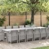 vidaXL Set da Pranzo per Giardino 15 pcs Grigio chiaro Rattan Polt
