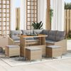 vidaXL Set Divano da Giardino con cuscino 9 pcs Beige Poly Rattan