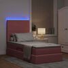 vidaXL Letto con contenitore e LED con led Rosa 90 x 190 cm Velluto