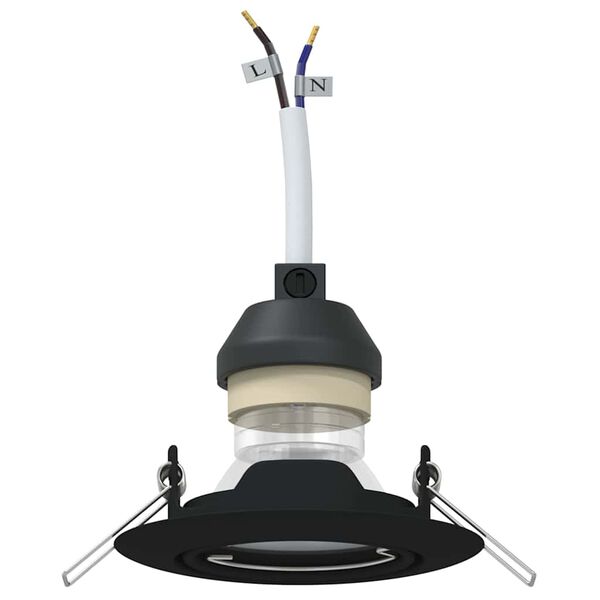 vidaXL Spotlight 6 pcs Nero 9 x 9 x 2.5 cm Metallo