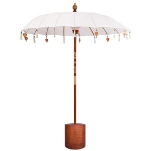 vidaXL Ombrellone balinese con base Rotondo 190 x 190 x 295 cm
