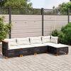 vidaXL Set Divani da Giardino 5 pz con Cuscini in Polyrattan Nero