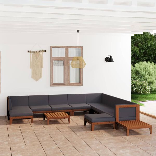 vidaXL Set Divani da Giardino 12 pz con Cuscini in Massello di Acacia