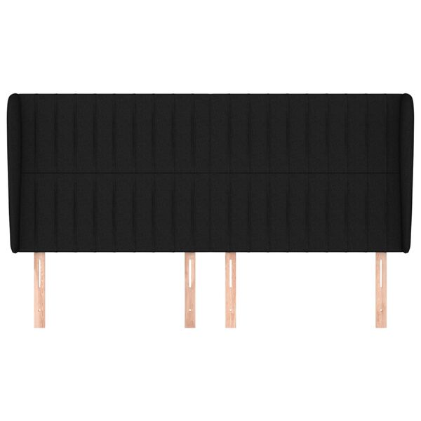 vidaXL Testiera ad Orecchio Nera 183x23x118/128 cm in Tessuto