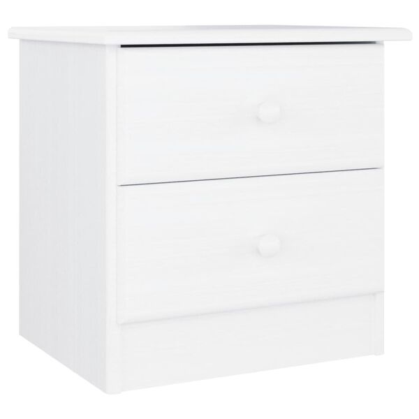 vidaXL Comodino ALTA Bianco 41x35x41 cm in Legno Massello di Pino