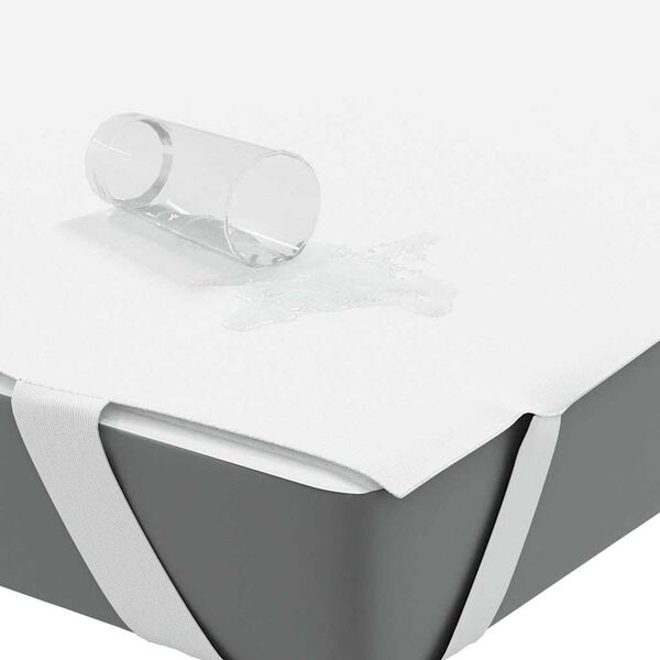 vidaXL Coprimaterasso Bianco 100x220 cm Impermeabile