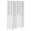 vidaXL Divisorio Ambienti 4Pannelli Bianco Legno Massello di Paulownia