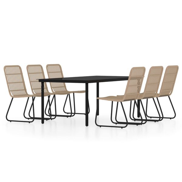 vidaXL Set da Pranzo per Giardino 7 pz con Cuscini Rovere