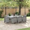 vidaXL Set da Pranzo per Giardino 9 pcs Grigio chiaro Polipropilene