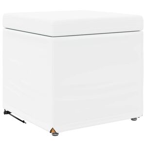 vidaXL Pouf Bianco Pelle Sintetica e Legno Ingegnerizzato