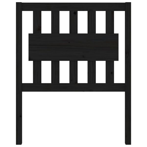 vidaXL Testiera per Letto Nera 80,5x4x100 cm in Legno Massello di Pino