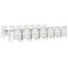 vidaXL Set da pranzo da giardino con cuscini 15 pz Bianco PP