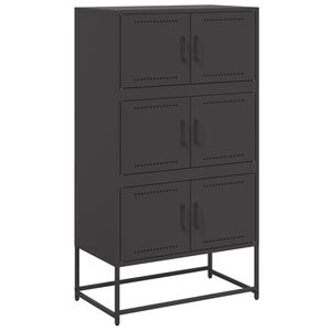vidaXL Credenza Nera 68,5x38,5x123,5 cm in Acciaio