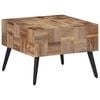 vidaXL Tavolino da Salotto Grigio 55x55x40cm Massello Teak di Recupero