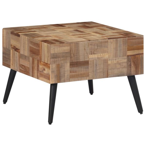 vidaXL Tavolino da Salotto Grigio 55x55x40cm Massello Teak di Recupero