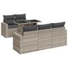 vidaXL Set Divano da Giardino 6pz con Cuscini Grigio Chiaro Polyrattan