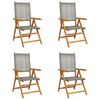 vidaXL Sedie Reclinabili Pieghevoli 4pz Grigie Polyrattan