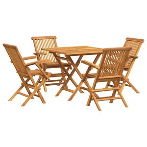 vidaXL Set da Pranzo da Giardino 5 pz in Legno Massello di Teak