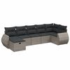 vidaXL Set Divani da Giardino 7 pz con Cuscini Grigio in Polyrattan