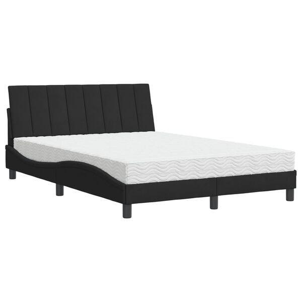 vidaXL Letto con Materasso Hanko Nero 140x190 cm in Velluto