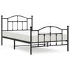 vidaXL Giroletto con Testiera e Pediera Metallo Nero 107x203 cm