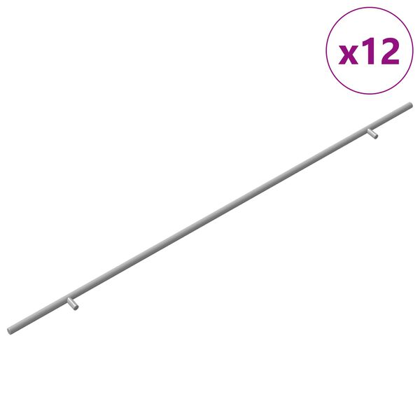 vidaXL Maniglia per Armadio 12 pcs Argento 900 mm Acciaio inossidabile
