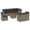 vidaXL Set Divano da Giardino 9 pz con Cuscini Grigio in Polyrattan
