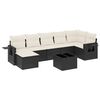 vidaXL Set Divani da Giardino con Cuscini 8 pz Nero in Polyrattan