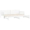 vidaXL Dormeuse Estraibile Bianca in Massello di Pino 2x(90x200) cm