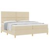 vidaXL Letto a molle con testiera Crema 200 x 200 cm Tessuto