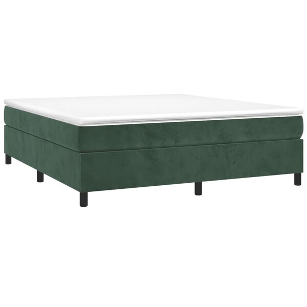 vidaXL Struttura Letto a Rete a Molle Verde Scuro 160x200 cm in Velluto