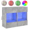 vidaXL Mobile TV a Parete con Luci LED Grigio Cemento 78,5x30x60,5 cm
