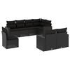 vidaXL Set Divani da Giardino con Cuscini 8 pz Nero in Polyrattan