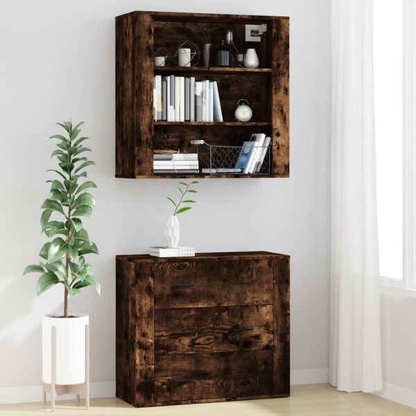 vidaXL Credenza Rovere Fumo in Legno Multistrato