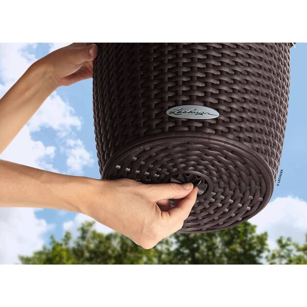 LECHUZA Fioriera a Sospensione NIDO Cottage 28 ALL-IN-ONE Moka