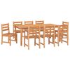vidaXL Set da Pranzo per Giardino 9 pz in Legno Massello di Teak