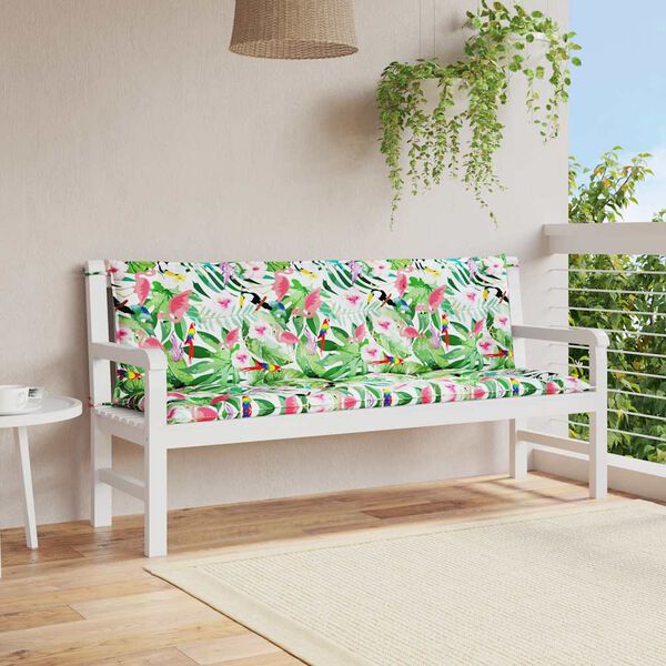 vidaXL Cuscini Panca da Giardino 2pz Multicolore 150x50x7cm in Tessuto
