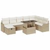 vidaXL Set Divano da Giardino 9 pz Beige polyrattan