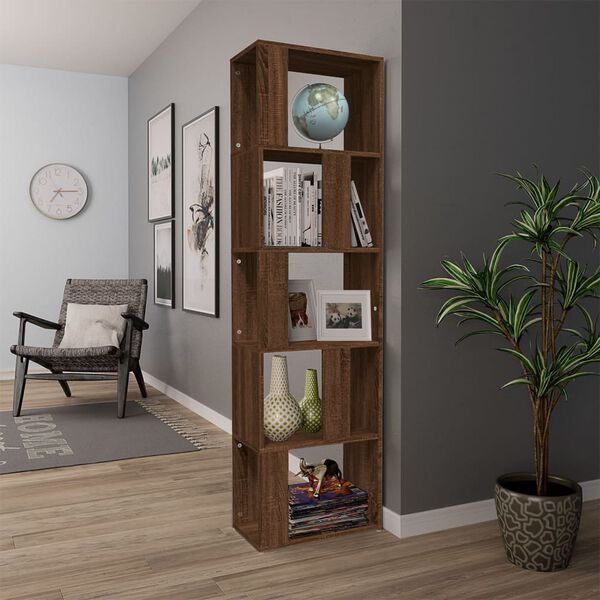 vidaXL Libreria Rovere Marrone 45x24x160 cm in Legno Multistrato