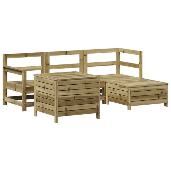 vidaXL Set Divani da Giardino 5 pz in Legno Impregnato di Pino