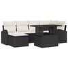 vidaXL Set Divano da Giardino 7 pz Nero Poly Rattan