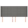 vidaXL Testiera ad Orecchio GrigioScuro 183x16x118/128cm inTessuto