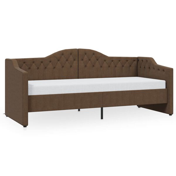 vidaXL Dormeuse con Materasso USB Marrone Scuro in Tessuto 90x200 cm