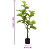 vidaXL Albero di Ficus Artificiale 30 Foglie 125 cm Verde